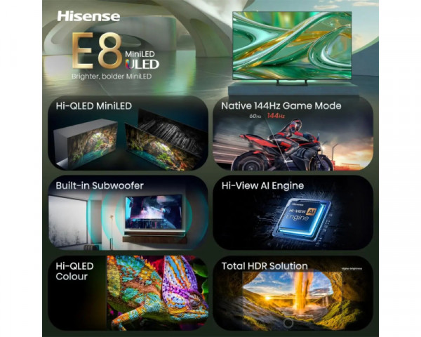HISENSE 75 inča 75E8S Mini-LED 4K UHD Smart TV 
