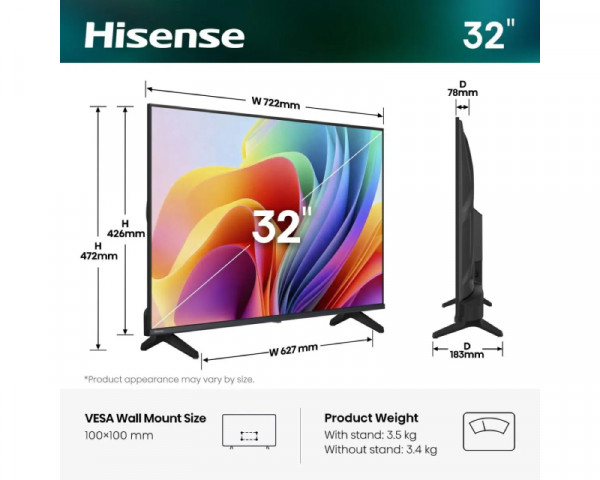HISENSE 32 inča 32A4S LED HD Smart TV 
