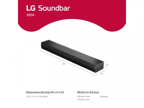 LG Zvucnik soundbar S20A 15W crna