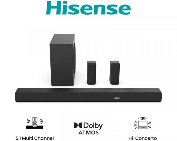 HISENSE AX5100Q Dolby Atmos soundbar sa bežičnim subwooferom crni