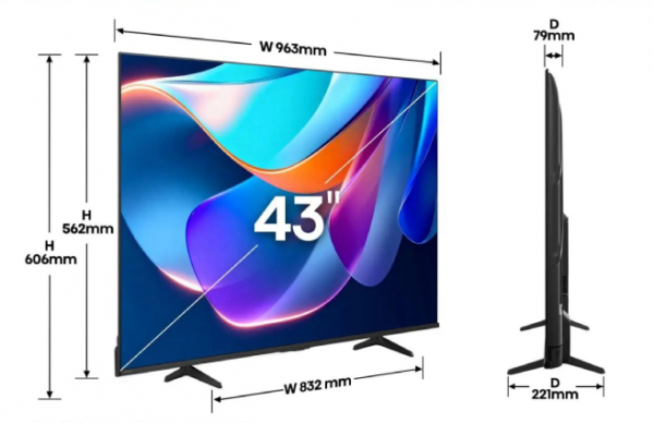 HISENSE TV LED 43E6ST DLED 4K UHD SMART