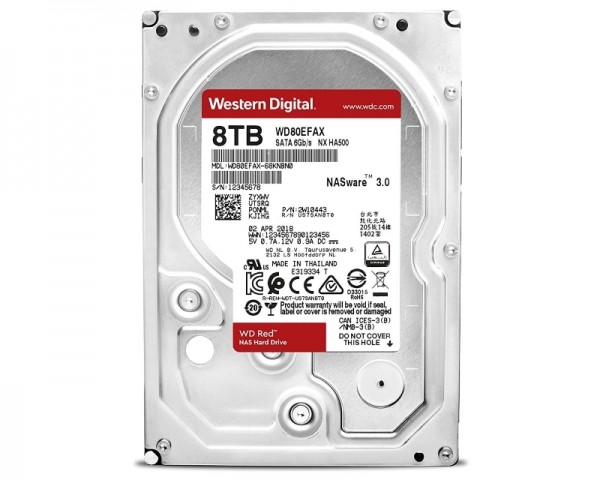 Western Digital 8TB 3.5'' SATA III 256MB 5400 WD80EFAX Red