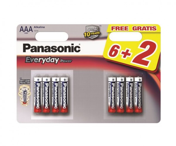 PANASONIC baterije LR03EPS8BW-AAA 8kom Alkalne Everyday