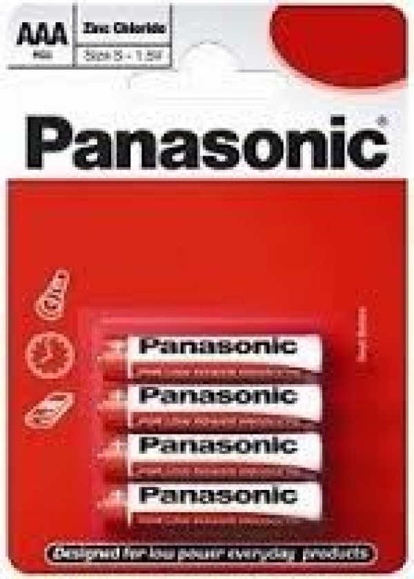 PANASONIC baterije R03RZ4BP - 4× AAA Zinc Carbon