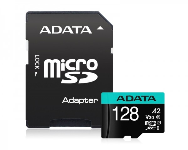 A-DATA UHS-I U3 MicroSDHC 128GB V30S class 10 + adapter AUSDX128GUI3V30SA2-RA1