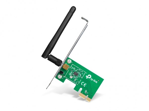 TP-LINK 150Mbps Wi-Fi PCI Express Adapter, Qualcomm, 2.4GHz, 802.11bgn, 1 detachable antenna