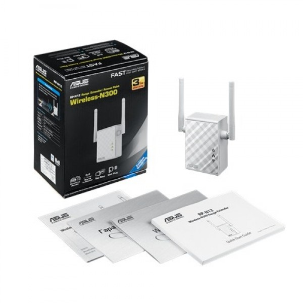 Asus RP-N12 Wireless N300 Range ExtenderAccess PointMedia Bridge ruter