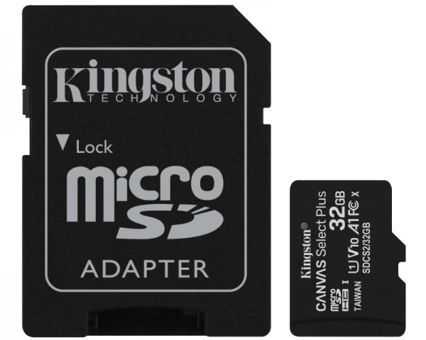 KINGSTON A1 MicroSDHC 32GB 100R class 10 SDCS232GB + adapter