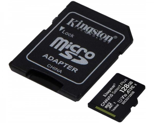 KINGSTON A1 MicroSDXC 128GB 100R class 10 SDCS2128GB + adapter