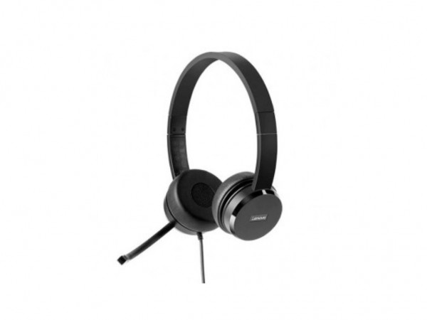 Lenovo slušalice 100 Stereo USB, pasive noise cancellation, crne