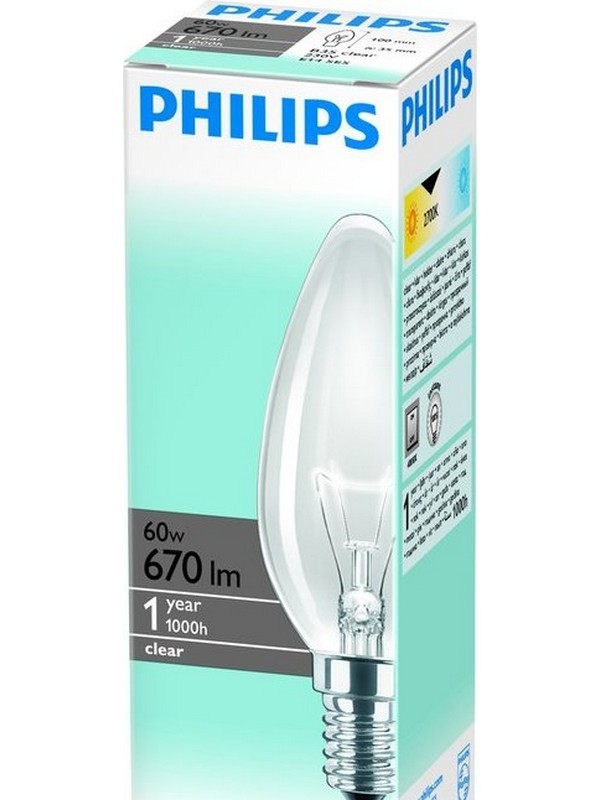 STANDARDNA SIJALICA E14 60W B35 SVEĆA BISTRA PS015