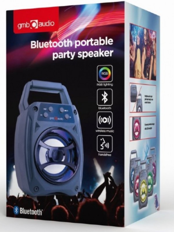 SPK-BT-14  Gembird Portable Bluetooth speaker 5W, FM, USB, SD, 3,5mm, LED black