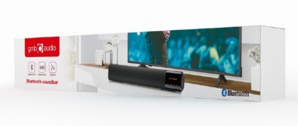 SPK-BT-BAR400-01 Gembird Bluetooth speaker soundbar 2x5W FM, USB, SD, AUX, mikrofon, black