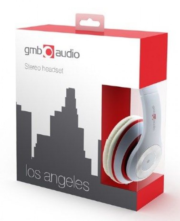 MHS-LAX-W Gembird Stereo slusalice sa mikrofonom \''Los Angeles\'' white (1x3,5mm)