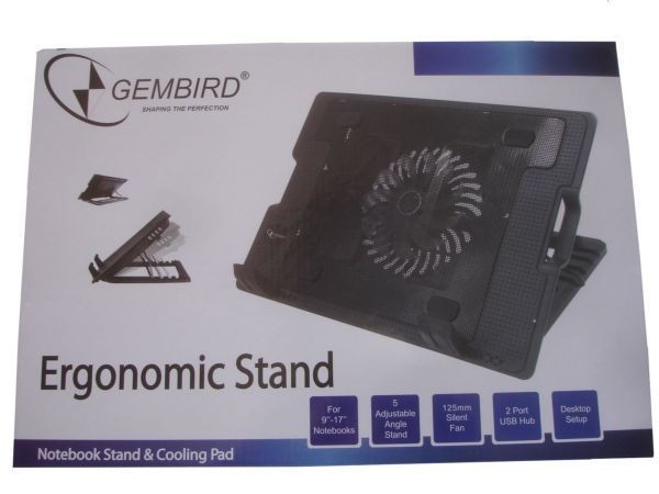 GEMBIRD N2000IV  hladnjak za laptop, 15-17\'' 180mm Fan-CONTROL, 2xUSB, 365x265mm, Ergo Stand(583)