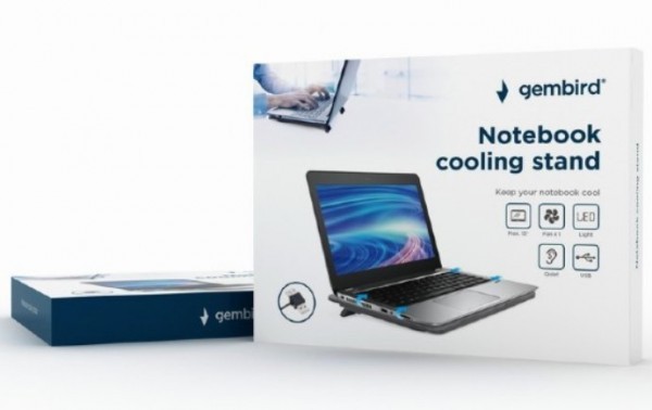 NBS-1F15-04 Gembird hladnjak za laptop, 15.6\'' 120mm Fan, USB, 330x250mm, Ergo Stand