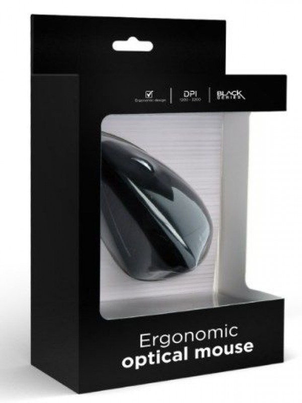 MUS-ERGO-01 Gembird Ergonomic 6-button optical mouse, black