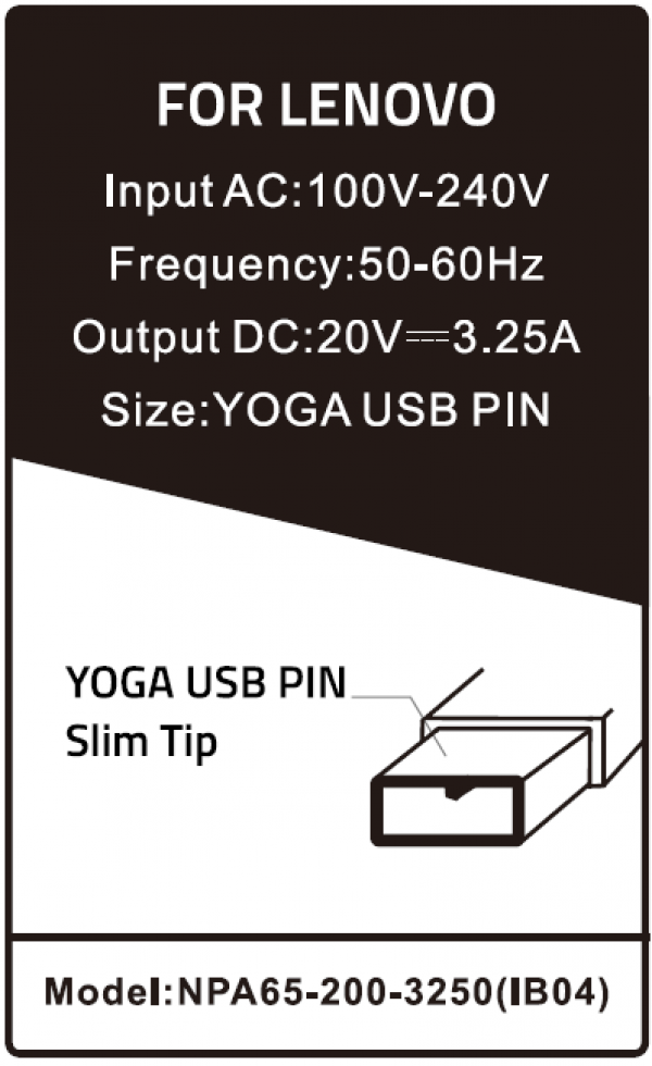 NPA65-200-3250 (IB04) ** Gembird punjac za laptop 65W-20V-3.25A, USB PIN Yellow (810 Alt=IB08)