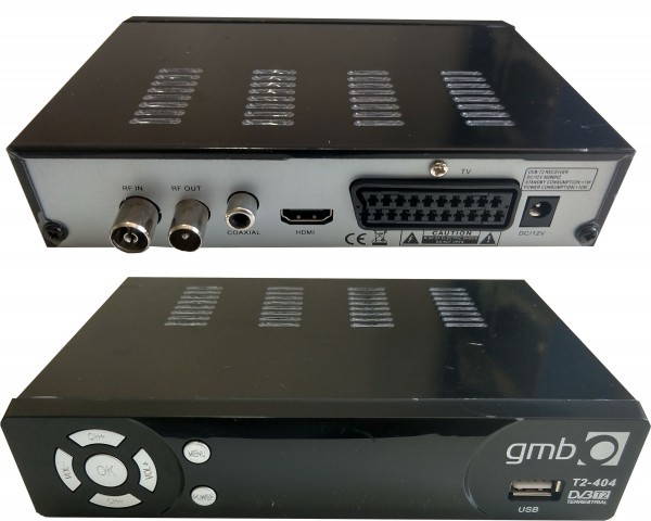 GMB-T2-404 **DVB-T2 SET TOP BOX USB/HDMI/Scart/RF-out, PVR, Full HD, H264, hdmi-kabl, modulator 1320