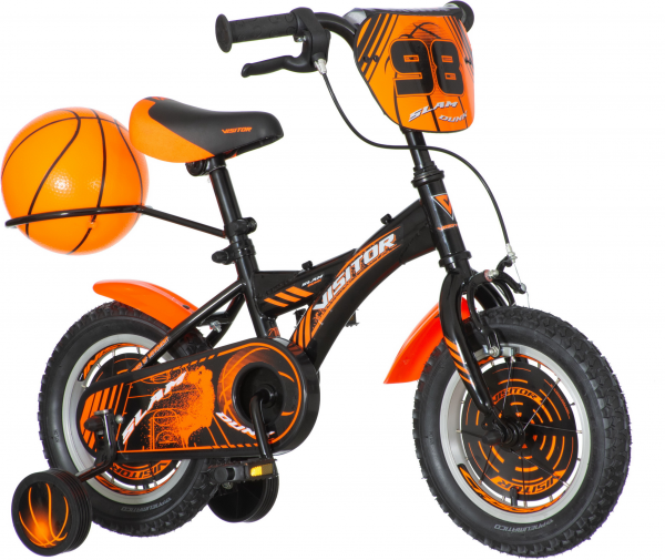 BASKET 12” DEČIJI BICIKL CRNO NARANDŽAST