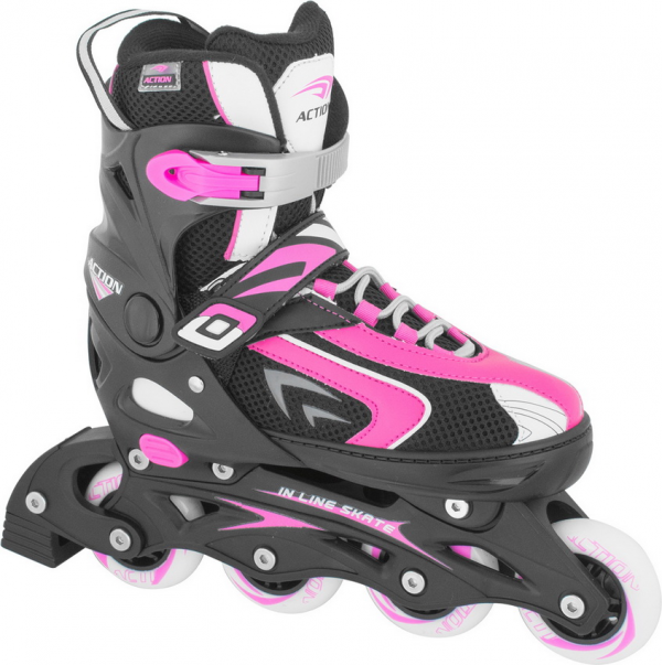 ROLER PW126B ROZA CRNI PVC ŠINA ABEC5 VEL.M (37-40)