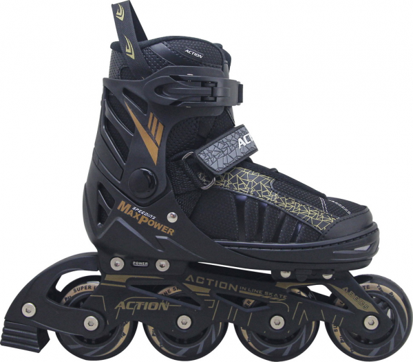 ROLER PW132B CRNO ZLATNA ALU L(39-43) ABEC5 PU TOČKIĆI