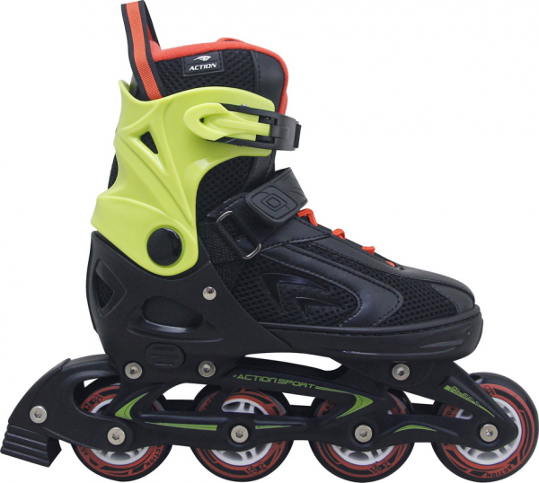 ROLER PW126B-10 CRNO NEON ZELENA  ALU L(40-43) ABEC5 PU TOČKIĆI