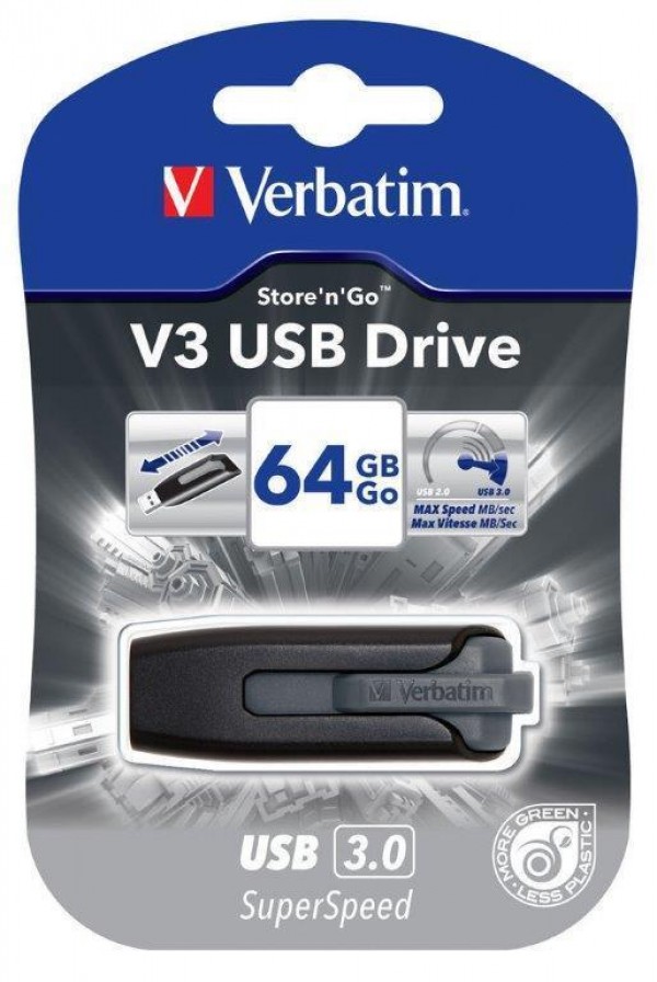 Verbatim V3 USB 64GB 3.0 Grey (49174)