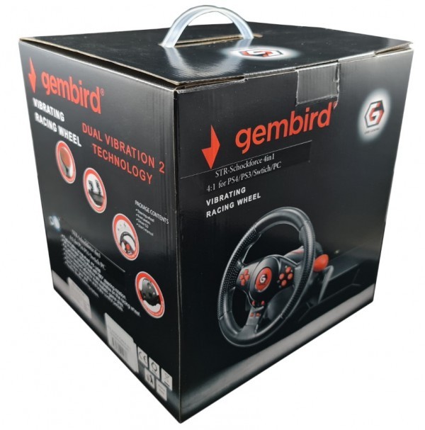 STR-SHOCKFORCE-4in1 Gembird volan za PS4, PS3, Switch, PC