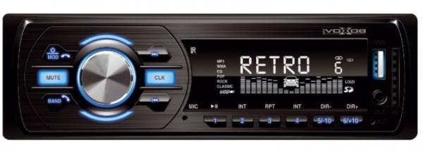 Auto radio SAL VB4000 FM, USB, 3,5mm, Bluetooth, mikrofon 4x45W