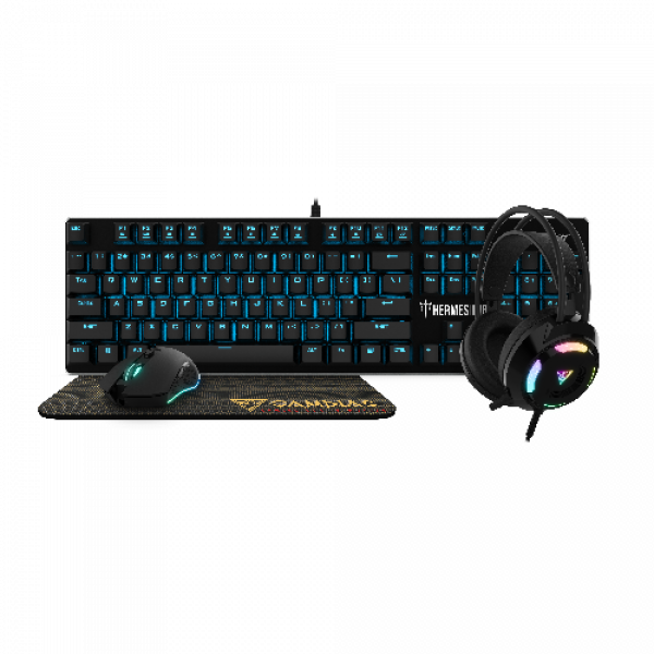 Tastatura mehanička + miš + podloga + slušalice Gamdias Hermes E1B