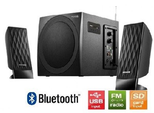 Microlab M-300BT Drveni zvucnici 2.1  38W RMS(14W,2x12W) SD, USB, FM, BLUETOOTH, black, 3.5mm