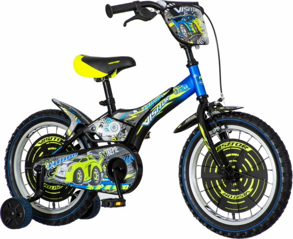 VISITOR Dečiji bicikl TUR160 DEČIJI Turbo 16'' crno-zeleno-plavi