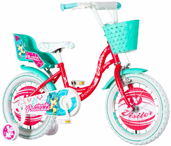 VISITOR Dečiji bicikl COS160 Cosmic princess 16'' roze-tirkizno-bela