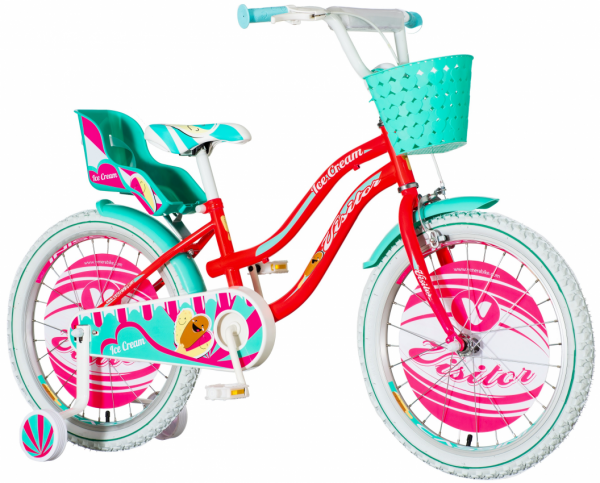 VISITOR Dečiji bicikl ICE200STR Ice cream 20'' roze-tirkiz-bela