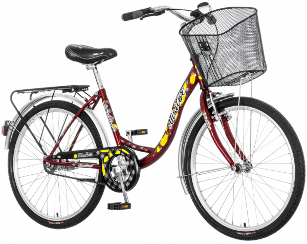 VISITOR Ženski bicikl LOW241F 24''/15'' Lowland bordo-žuto-sivi