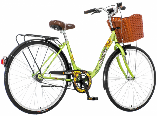 VISITOR Ženski bicikl LOW262F 26x1.3/8''/16'' Lowland zeleno-narandžasto-beli