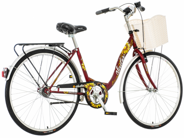 VISITOR Ženski bicikl LOW261 26x1.3/8''/16'' Lowland crveno-narandžasto-beli