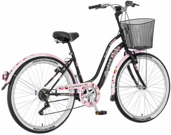 EXPLORER Ženski bicikl LAD261S6 26''/16'' Cherry blossom crno-roze-beli