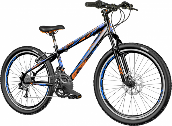 VISITOR Dečiji bicikl HUN241AMD1 24''/11'' Hunter crno-plavo-oranž