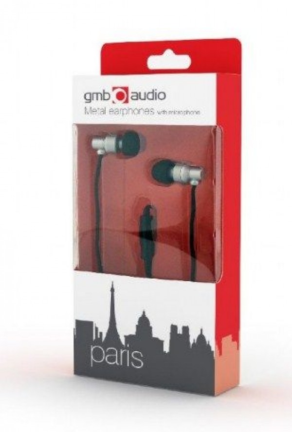 GEMBIRD MHS-EP-CDG-S  Metal MP3 slusalice sa mikrofonom + volume kontrol ''Paris'' Silver (1x3,5mm)