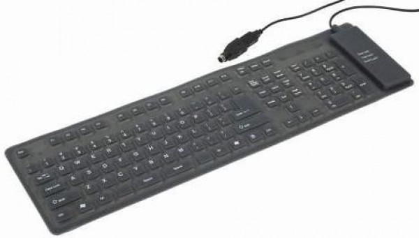 GEMBIRD KB-109F-B  Fleksibilna tastatura US layot USB+PS/2