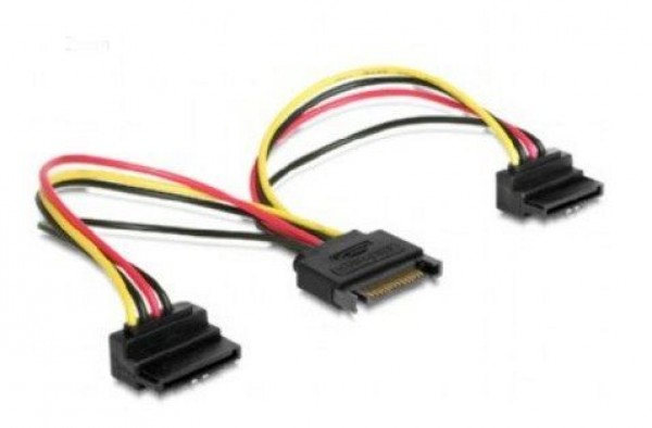 GEMBIRD CC-SATAM2F-02  SATA power splitter cable with angled(90) output connectors, 0.15 m