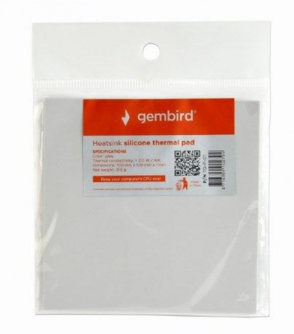 GEMBIRD TG-P-01  Termo podloga za hladjenje CPU/VGA 23g Silver, Therm.cond. 2.0W/m-K, 100x100x1mm