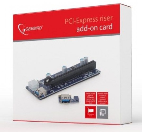GEMBIRD RC-PCIEX-03  PCI-Express riser add-on card, PCI-ex 6-pin power connector