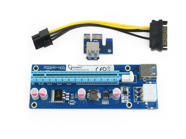 GEMBIRD RC-PCIEX-03  PCI-Express riser add-on card, PCI-ex 6-pin power connector