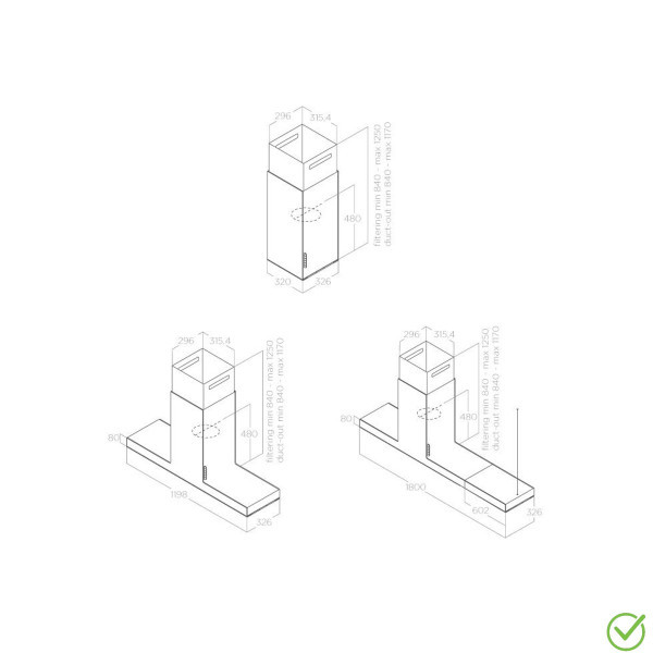 ELICA Aspirator HAIKU ISLAND BLA32