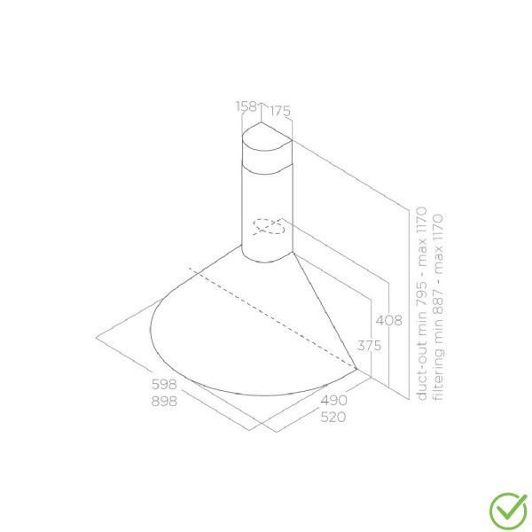 ELICA Aspirator TONDA IX F60