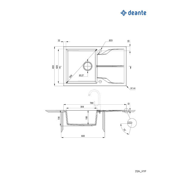 Deante Sudopera Andante Flush 78MGRA0