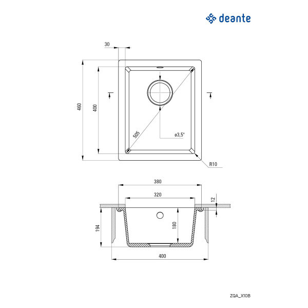 Deante Sudopera Corda Undermount 38NE